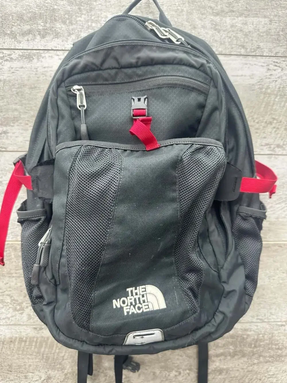 The North Face Recon Backpack Black Red Laptop Day Bag